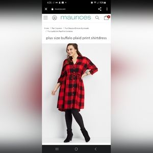 Maurices plus size buffalo plaid shirt dress